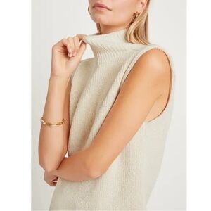 Mara Hoffman | ivory sleeveless knit mock turtleneck sweater Sz M